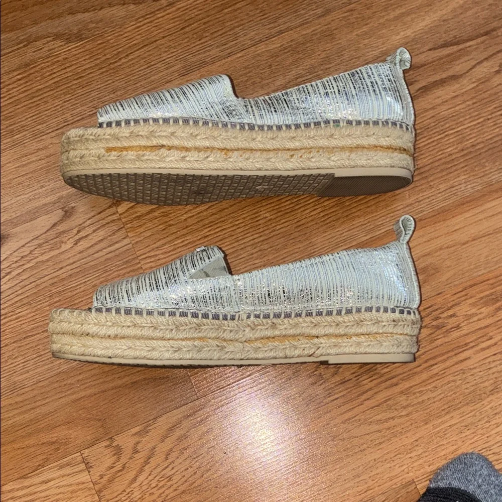 DKNY Shimmering Silver Espadrilles